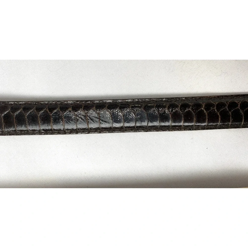 Skaffles‎ Genuine Snakeskin Belt Small Brown Skinny 3/4